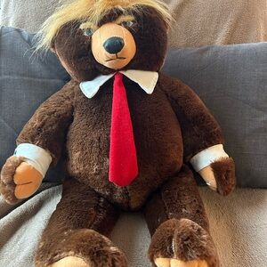 Plush Brown Bear with Red Tie